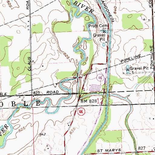 Topographic Map of Sixmile Creek, OH