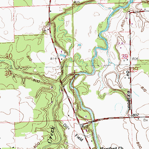 Topographic Map of Sixmile Creek, OH