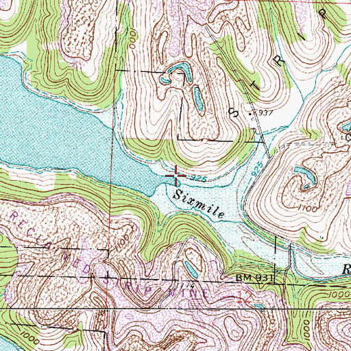 Topographic Map of Sixmile Run, OH