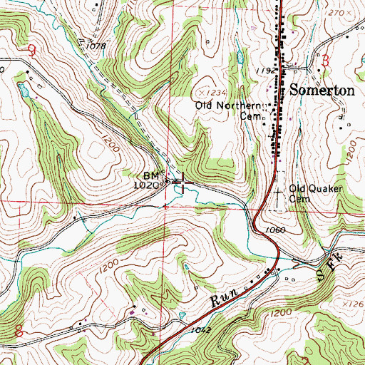 Topographic Map of Slope Creek, OH