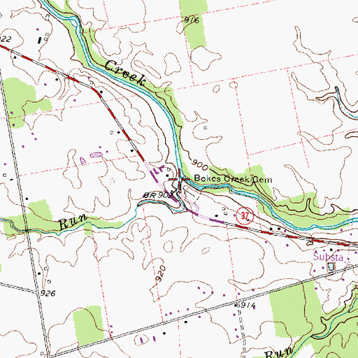 Topographic Map of Smith Run, OH