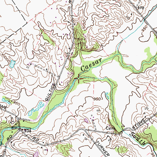 Topographic Map of South Branch Caesar Creek, OH