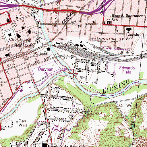 Topographic Map of South Fork Licking River, OH