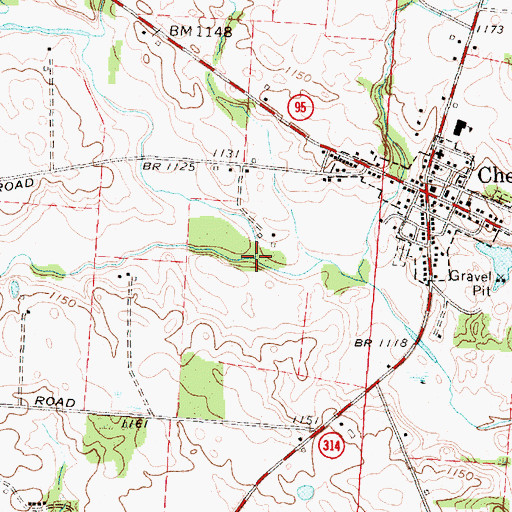 Topographic Map of South Branch Kokosing River, OH
