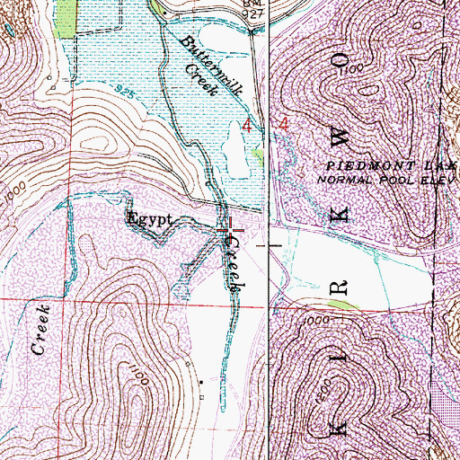 Topographic Map of Spencer Creek, OH