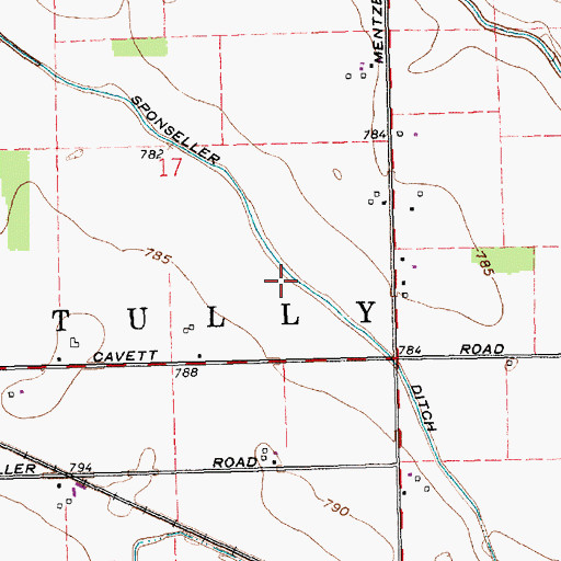 Topographic Map of Sponseller Ditch, OH