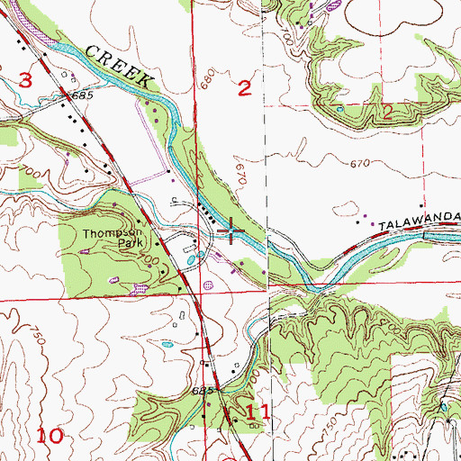 Topographic Map of Stony Run, OH