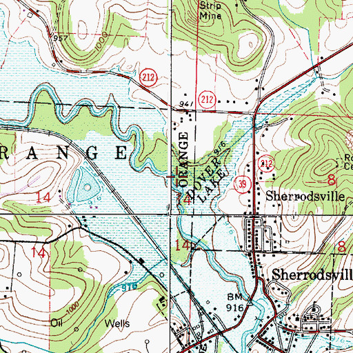 Topographic Map of Thompson Run, OH
