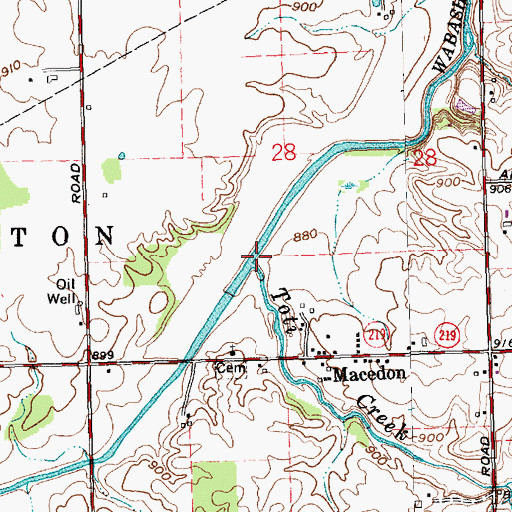Topographic Map of Toti Creek, OH