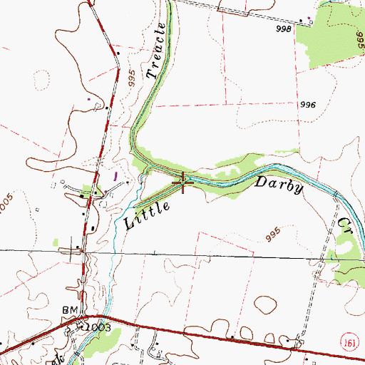Topographic Map of Treacle Creek, OH