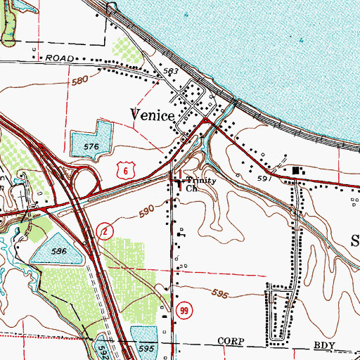 Topographic Map of Trinity Lutheran Church, OH