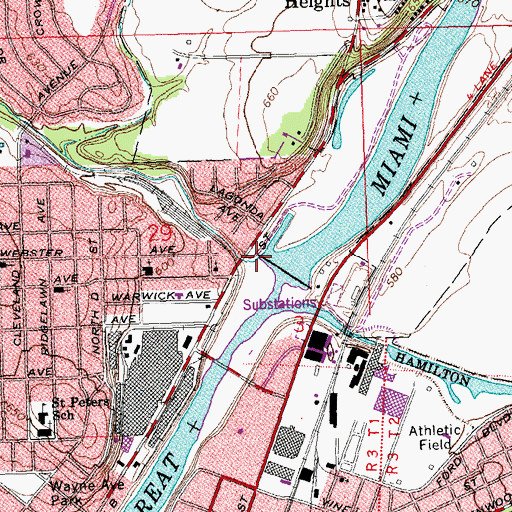 Topographic Map of Twomile Creek, OH