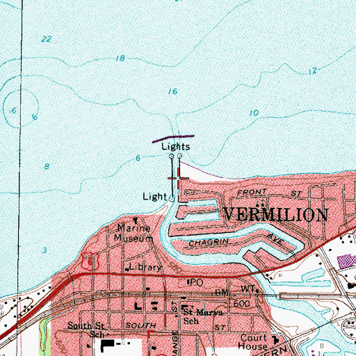 Topographic Map of Vermilion River, OH