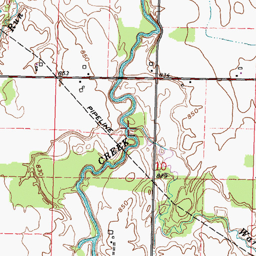 Topographic Map of Warpole Creek, OH
