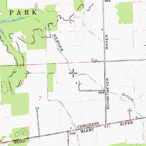 Topographic Map of Webner Ditch, OH