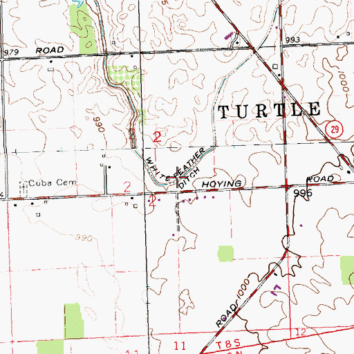 Topographic Map of White Feather Ditch, OH