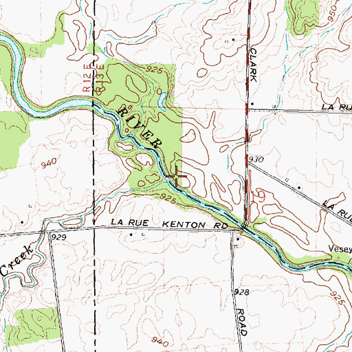 Topographic Map of Wildcat Creek, OH