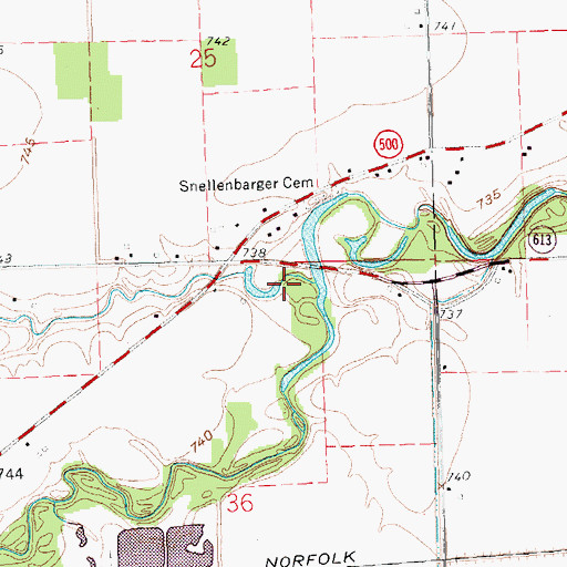 Topographic Map of Wildcat Creek, OH
