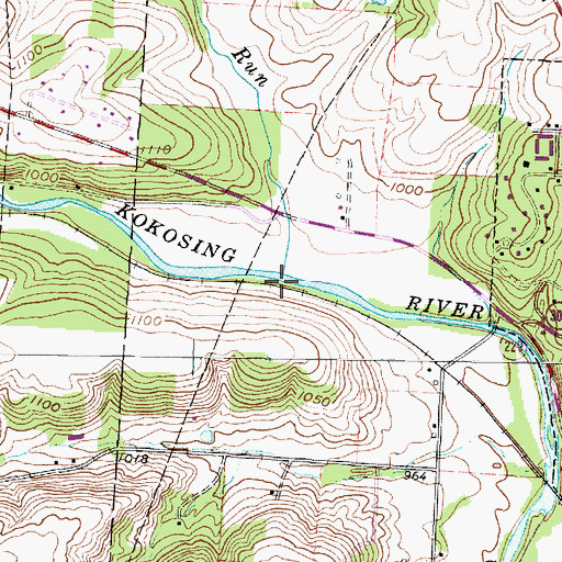 Topographic Map of Wolf Run, OH