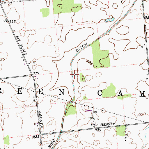 Topographic Map of Zieg Ditch, OH