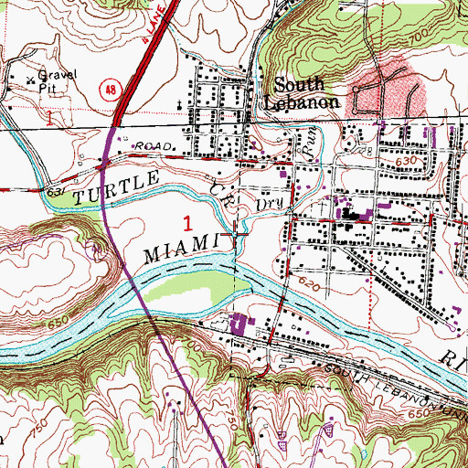 Topographic Map of Dry Run, OH
