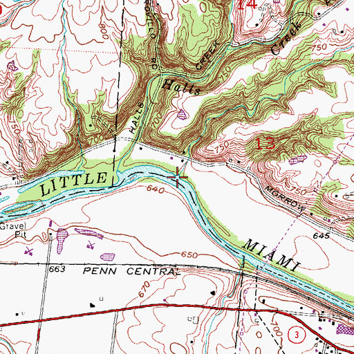 Topographic Map of Grays Run, OH