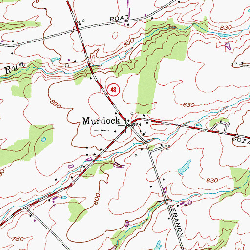 Topographic Map of Murdock, OH
