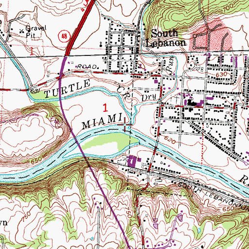 Topographic Map of Turtle Creek, OH