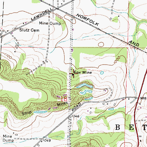 Topographic Map of Fox Mine, OH