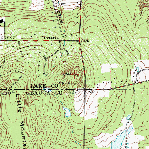 Topographic Map of The Knob, OH