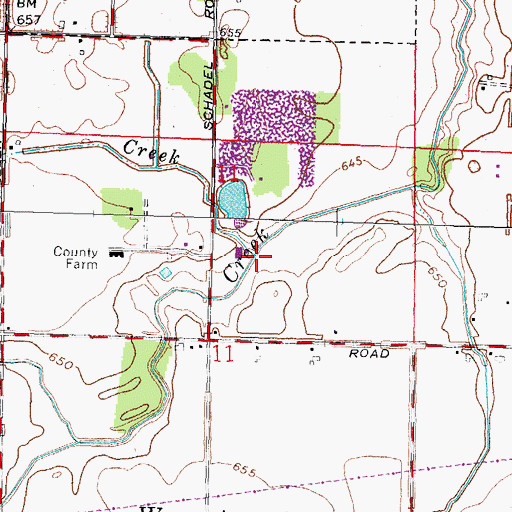 Topographic Map of Mosquito Creek, OH