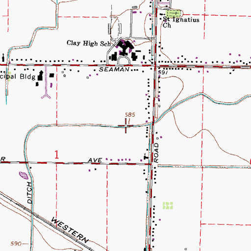 Topographic Map of Wolf Ditch, OH