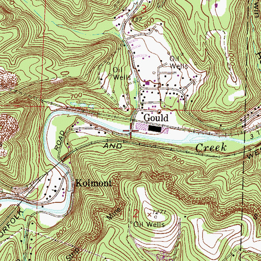 Topographic Map of Dry Fork, OH