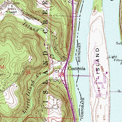Topographic Map of Little Island Creek, OH