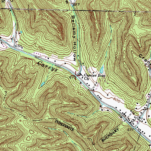 Topographic Map of Bellamy Run, OH