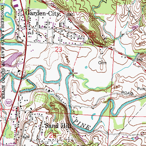 Topographic Map of Lick Run, OH