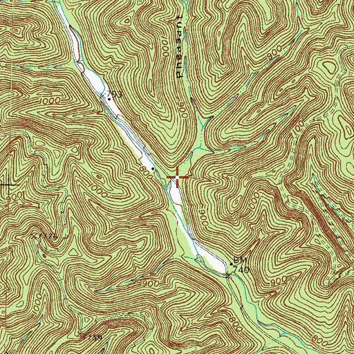 Topographic Map of Pheasant Hollow, OH
