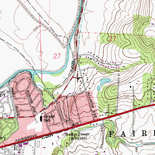 Topographic Map of Allison Avenue Baptist Church, OH