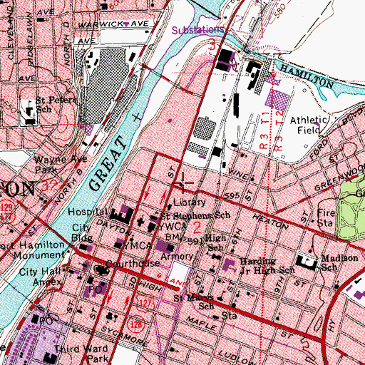 Topographic Map of Cressmont Baptist Church, OH