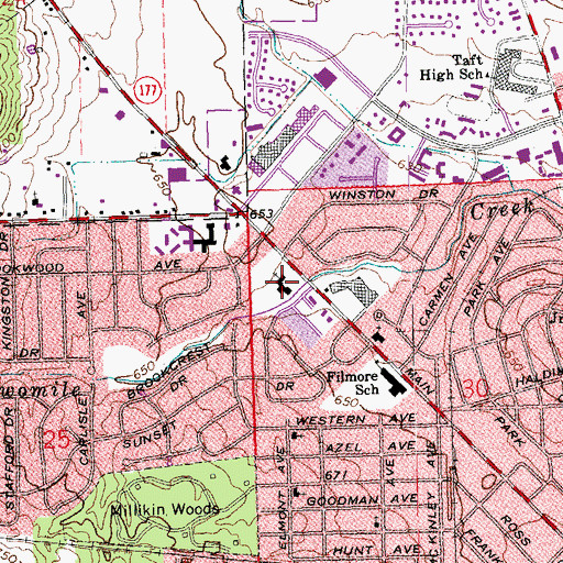 Topographic Map of Immanuel Lutheran Church, OH