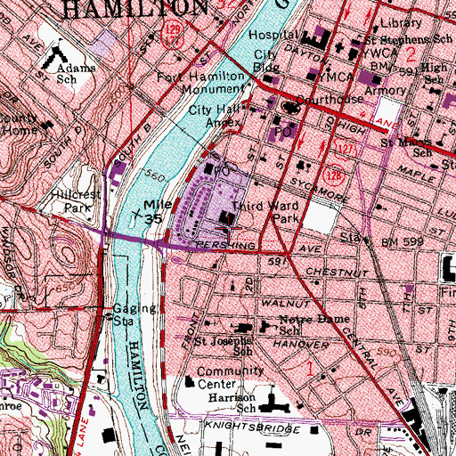 Topographic Map of Mount Ebal United Holy Church, OH