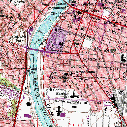 Topographic Map of Mount Olive Seventh Day Adventist Church, OH