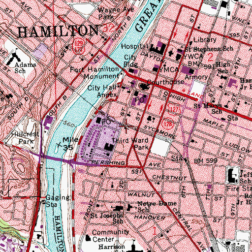 Topographic Map of Saint John United Church of Christ, OH