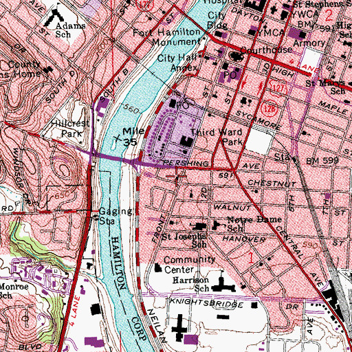 Topographic Map of Saint Paul Pentecostal Church of God, OH
