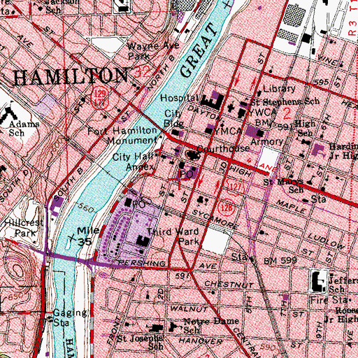 Topographic Map of Zion Evangelical Lutheran Church, OH