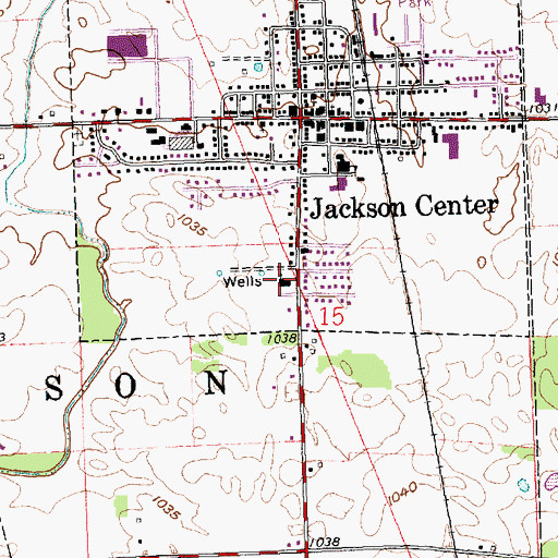Topographic Map of Grace Lutheran Church, OH