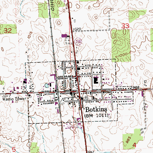 Topographic Map of Immaculate Conception Catholic Church, OH