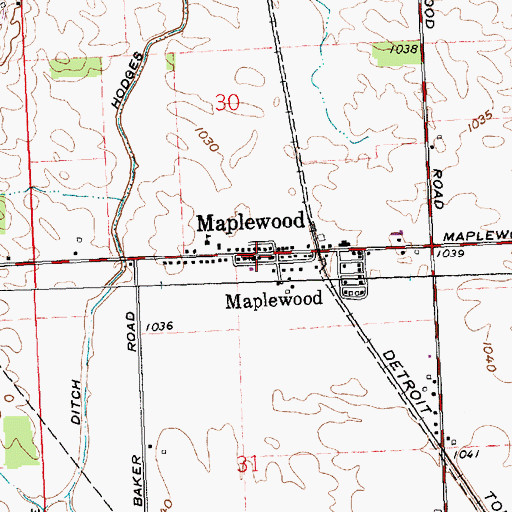 Topographic Map of Maplewood United Methodist Church, OH