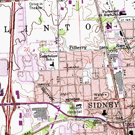 Topographic Map of Praise Temple Assembly of God Church, OH