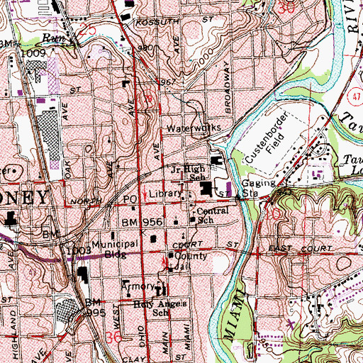Topographic Map of Saint Marks Episcopal Church, OH